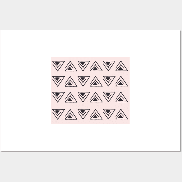 Blush abstract geo triangles Wall Art by RoseAesthetic